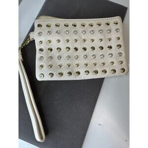 Charming Charlie’s ivory studded clutch/wristlet